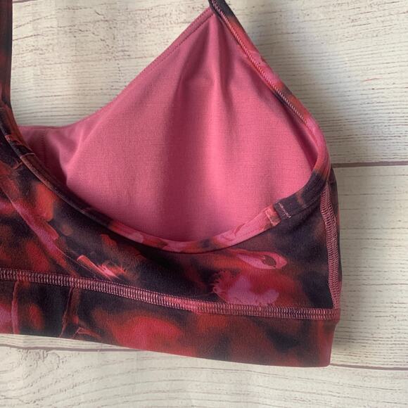 Lululemon Flow Y Bra Intensity Pink Blossom Multi with Pads Nulu Size 12 - Picture 8 of 15